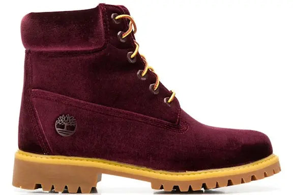Timberland 6" Boot Off-White Velvet Wine (Women's) Timberland