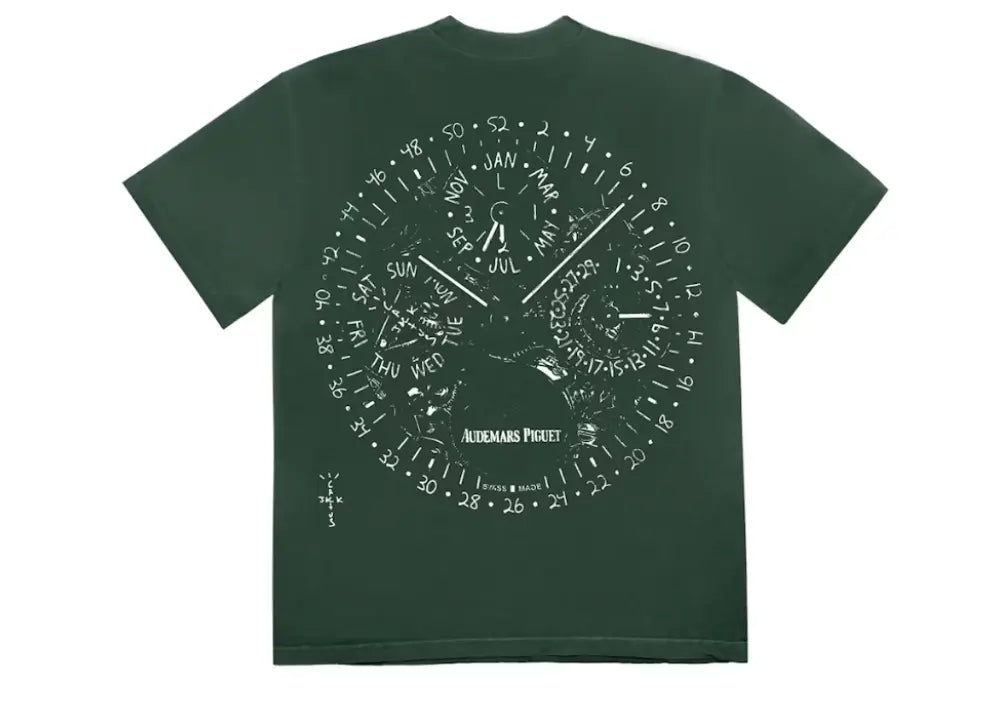 Travis Scott CJ x Audemars Piguet Watch Face Tee Green Travis Scott