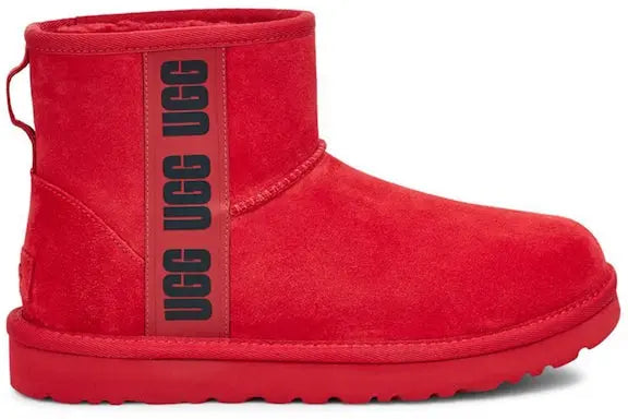 UGG Classic Mini Side Logo Boot Samba Red Black (Women's) UGG