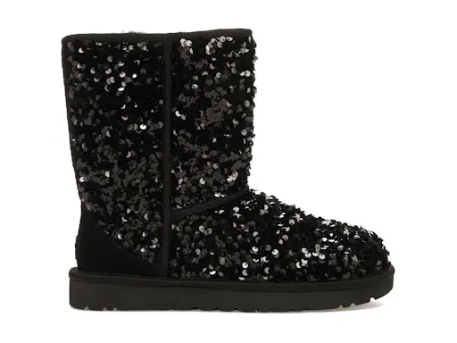 UGG Classic Short Chunky Sequin Boot Black (Women's) UGG