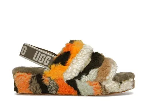 UGG Fluff Yeah Cali Collage Slide Olive (Women's) UGG