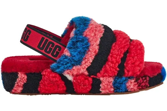 UGG Fluff Yeah Slide Cali Collage Red (Women's) UGG