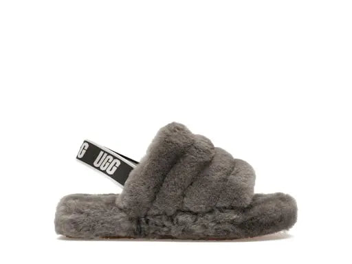 UGG Fluff Yeah Slide Charcoal (Kids) UGG