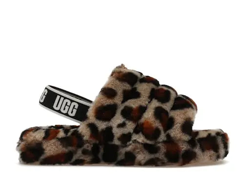 UGG Fluff Yeah Slide Leopard Amphora (Kids) UGG