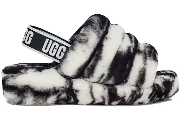 UGG Fluff Yeah Slide Marble Black White (Women's) UGG