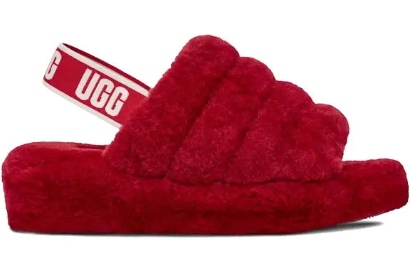 UGG Fluff Yeah Slide Samba Red (Women's) UGG