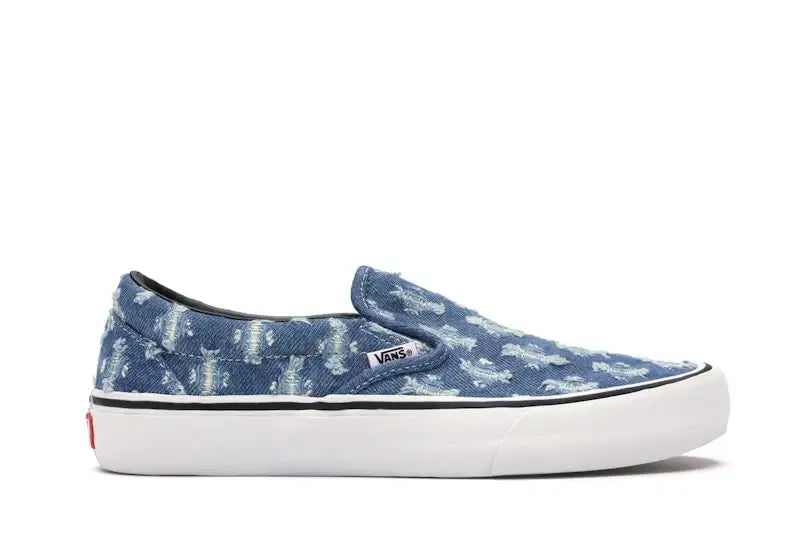 Vans Slip-On Supreme Hole Punch Denim Blue - VOSneakers