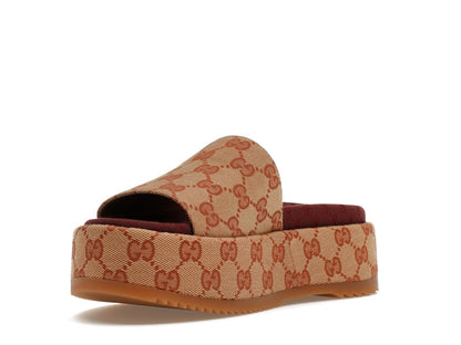 Gucci GG Supreme Platform Sandal Dark Red (Women's) - VOSneakers