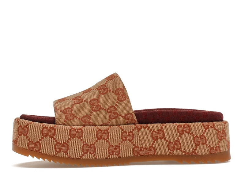Gucci GG Supreme Platform Sandal Dark Red (Women's) - VOSneakers