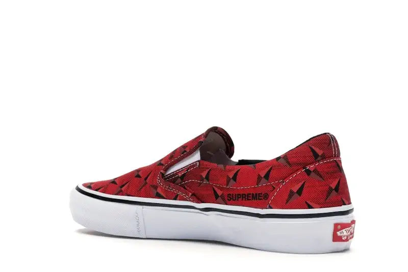 Vans Slip-On Supreme Diamond Plate Red - VOSneakers