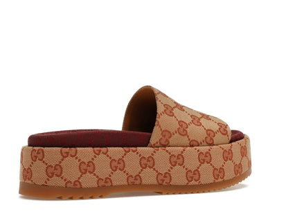 Gucci GG Supreme Platform Sandal Dark Red (Women's) - VOSneakers